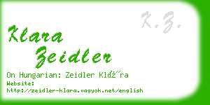 klara zeidler business card